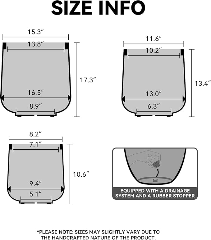 Kante 11.6" Dia Round Concrete Planter, Outdoor Indoor Large Plant Pots - Image 2