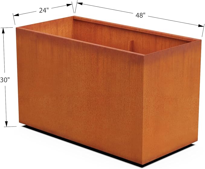 Plantercraft Extra Large Corten Steel Planter – 48x24x30 Large Rectangular - Image 5