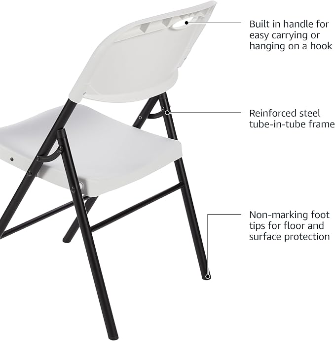 Amazon Basics Sturdy Foldable Plastic Chair, 350-Pound Capacity - Image 5