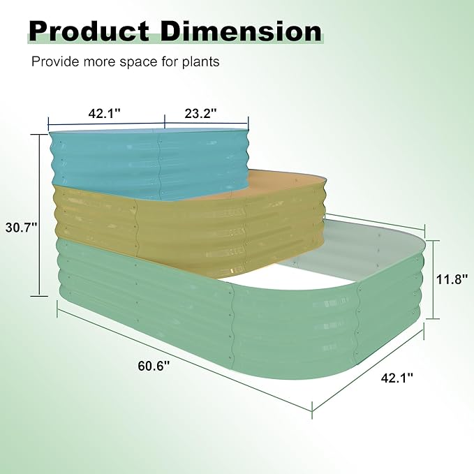 Galvanized Raised Garden Bed Kit – 61x42x31 in Outdoor Planter Box - Image 3