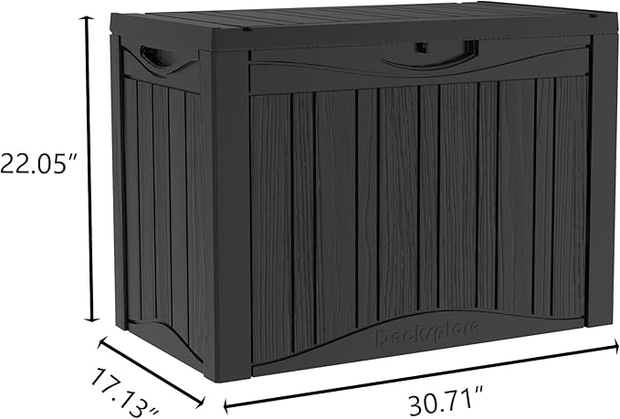 TARKARI 50 Gallon Lockable Resin Deck Box, Waterproof & UV-Resistant Outdoor - Image 2