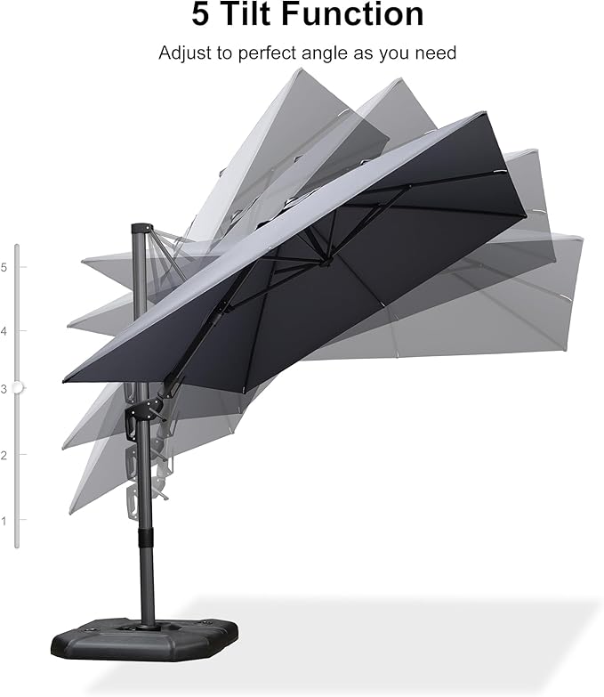 PURPLE LEAF 8' X 11' Left-right Tilt Patio Umbrella Outdoor Cantilever Swivel - Image 8