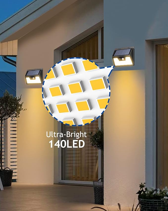 Peasur Solar Lights Outdoor Waterproof, 3 Modes Solar Powered Fence Security - Image 5