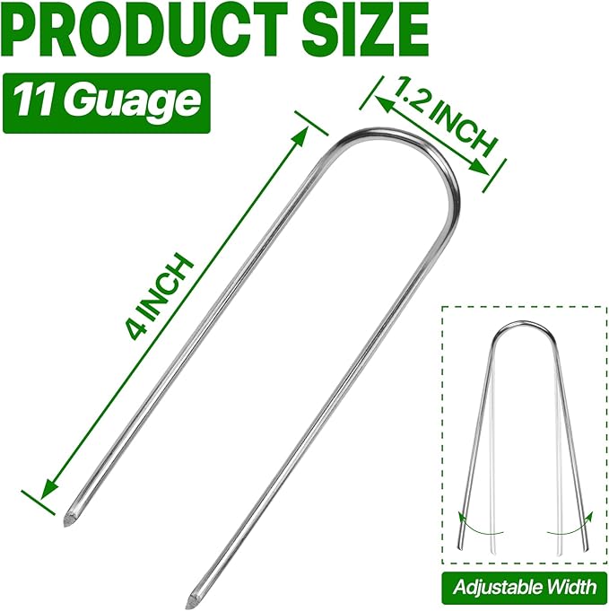 U Shape Garden Stakes 180 Packs 4 Inch 11 Gauge Irrigation Tubing Stakes - Image 2