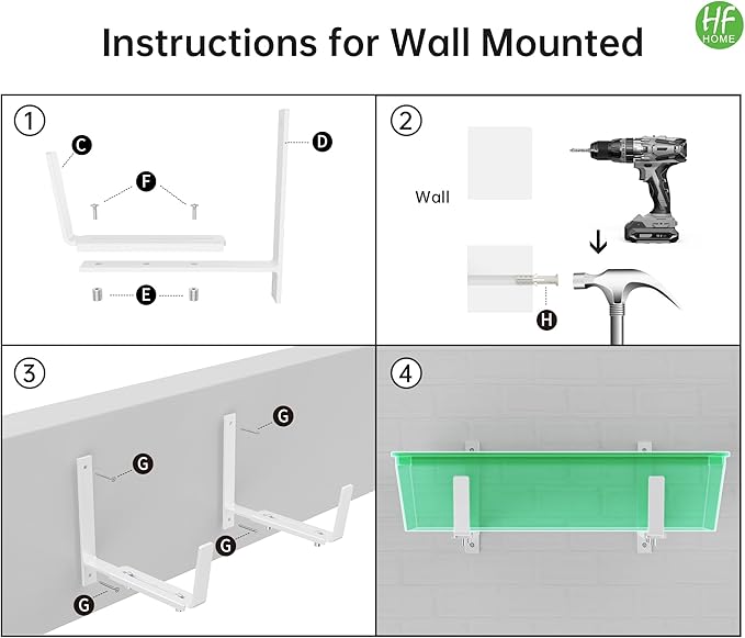 HFHOME Set of 6 Adjustable Window Planter Box Brackets, Planter Shelving - Image 7
