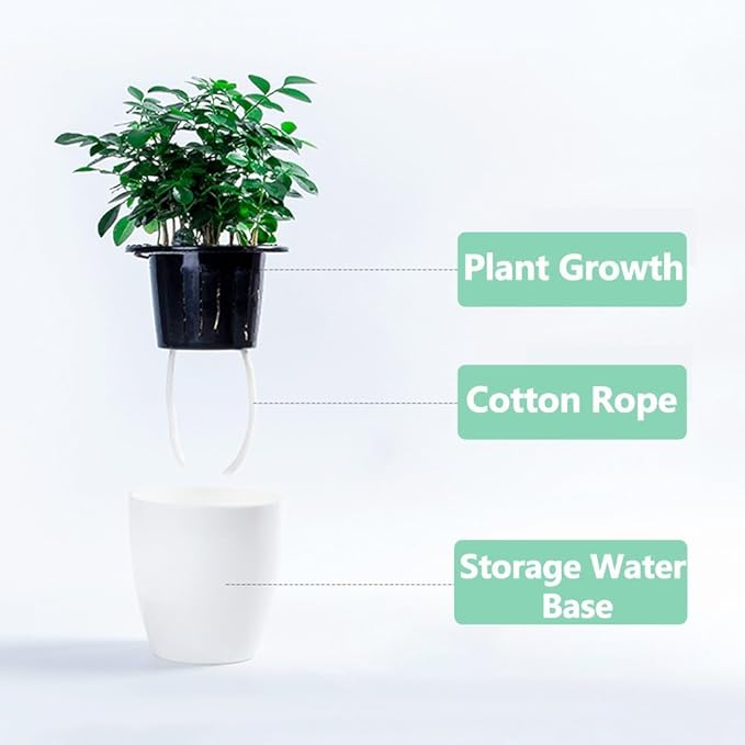 5.2“ Self Watering Planter White Flower Pot, Mini Plant Pot, African Violets - Image 5