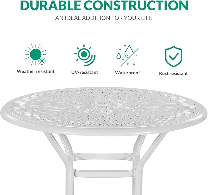 VIVIJASON 5-Piece Patio Swivel Bar Stools Set, All Weather Cast Aluminum - Image 4