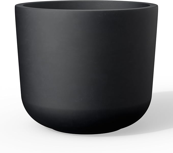 Kante Round Concrete Planter, 9 Inch Dia Classic Style Large Plant Pot by Kante