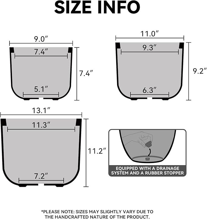 Kante 13", Outdoor Indoor Modern Planter Pots, Lightweight, Weather Resistant - Image 2