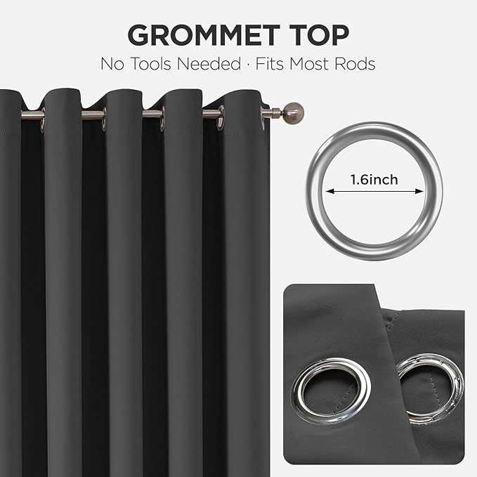 Joydeco Blackout Door Curtain for Doorway Privacy 90 Inches Long, Grommet - Image 9