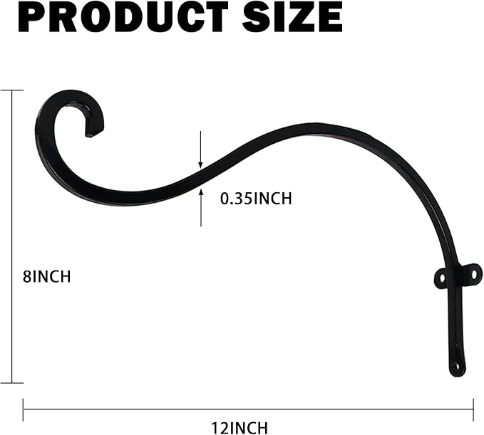 Hourleey 2 Pack Plant Hanger Outdoor, 12 Inch Heavy-Duty Hanging Plant Hook - Image 2