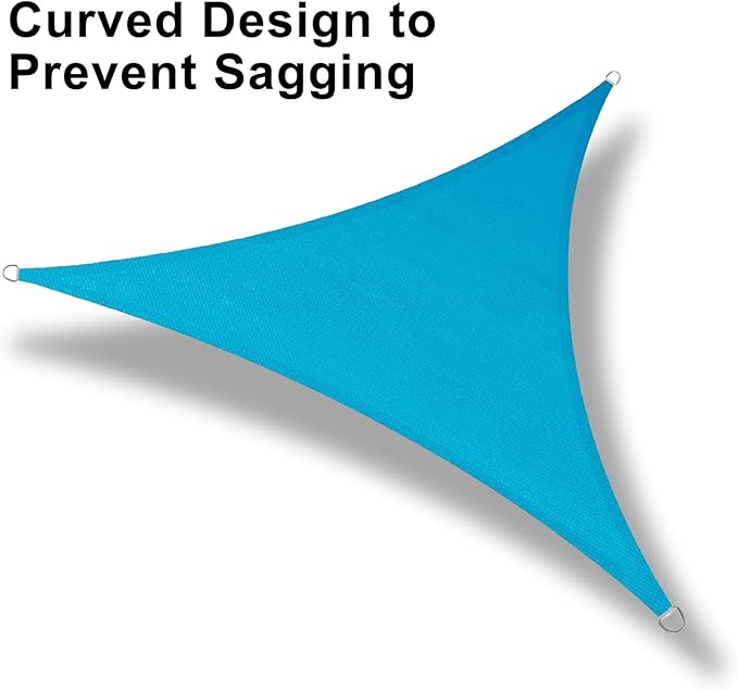 LOVE STORY Custom Size 7'x8'x10.6' Turquoise Blue Sun Shade Sail Right Triangle - Image 6