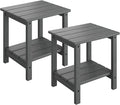 GarveeLife Outdoor Side Table 2-Tier, 18 in HDPE All Weather Resistant Patio by GarveeLife