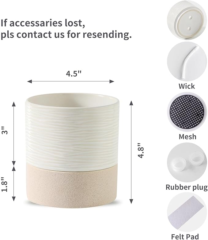 Nihow Self Watering Plant Pot: 4.5 Inch Ceramic Planter - Image 2