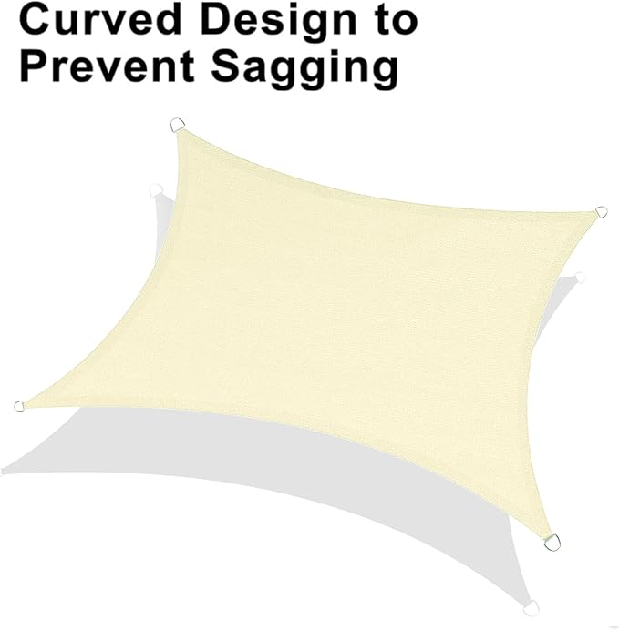 LOVE STORY Custom Size 10'x18' Butter Cream Sun Shade Sail Rectangle UV Block - Image 6