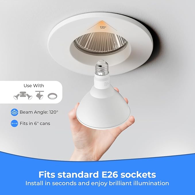 10 Pack PAR38 LED Flood Light Bulbs Outdoor, 100W Equivalent, Daylight White - Image 5