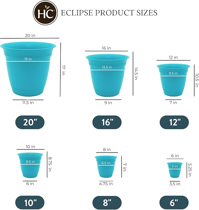 The HC Companies 12 Inch Eclipse Round Planter Pots - Image 3