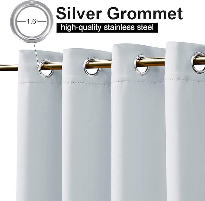 NICETOWN 2 Panels Greyish White Privacy Outdoor Curtains - Image 2