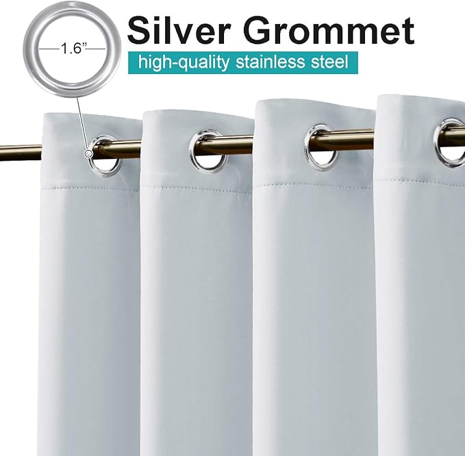 NICETOWN 2 Panels Outdoor Patio Curtains Waterproof 108 inches Long, Outdoor - Image 3
