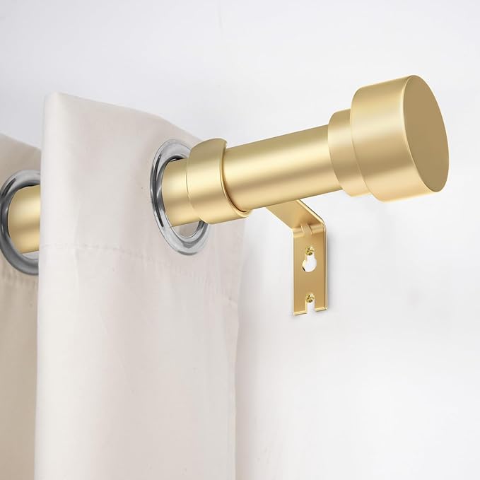 Curtain Rods for Windows 72 to 144, 1 Inch Adjustable Gold Heavy Duty Long - Image 2