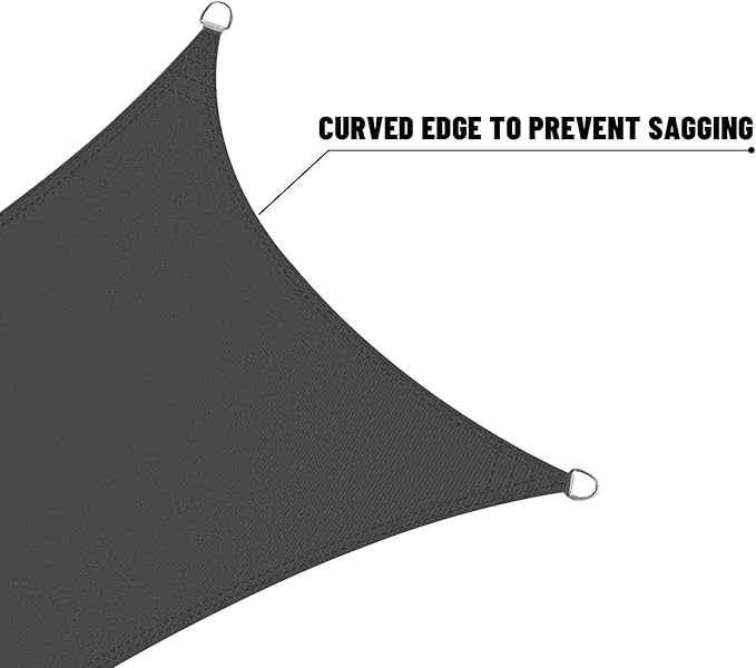 LOVE STORY Right Triangle 10'x20'x22.4' Waterproof Sun Shade Sail Canopy UV - Image 8