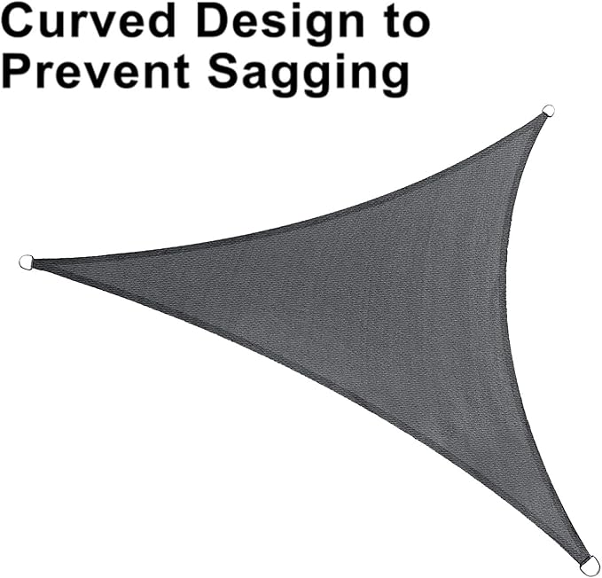 LOVE STORY Custom Size 9'x12'x15' Dark Grey Sun Shade Sail Right Triangle - Image 6