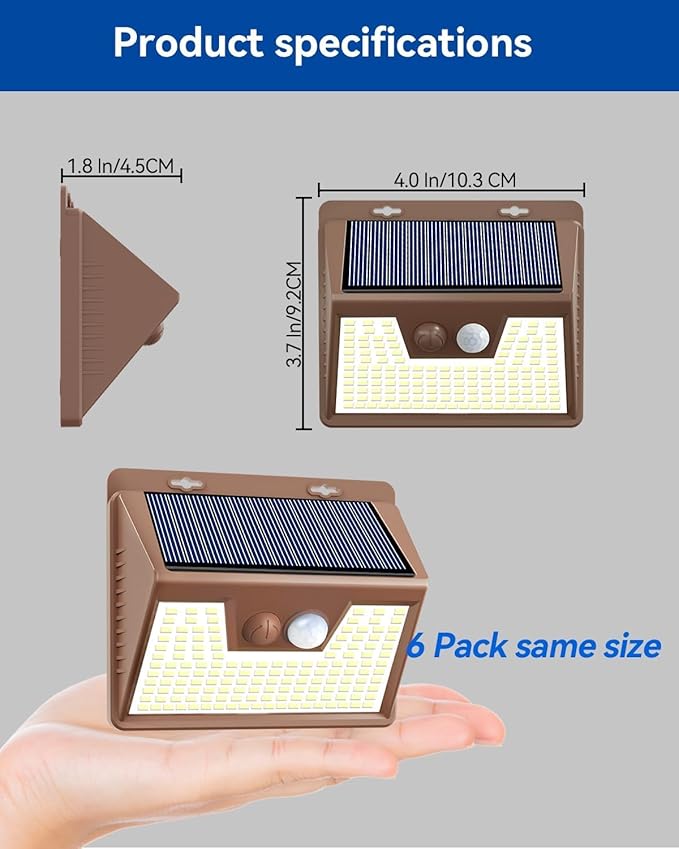 Peasur Solar Lights Outdoor Motion Sensor, Ultra-Bright 3 Mode Fence Security - Image 7