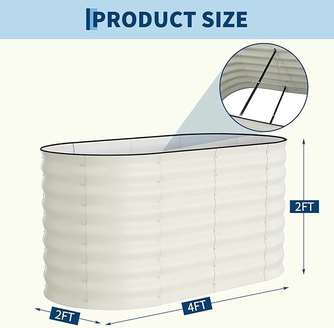 Garvee Galvanized Raised Garden Bed Outdoor, Rust-Resistant Raised Garden Beds - Image 2