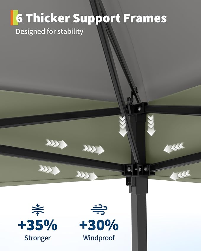 Canopy Tent 13x13 ft, Pop Up Gazebo One-Push Setup - Image 7
