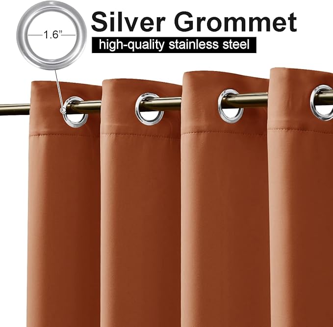 NICETOWN 2 Panels Outdoor Curtains Waterproof Fixed Grommet/Back Tab on Top & - Image 3