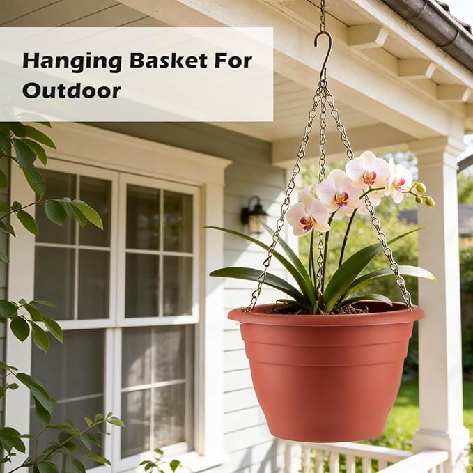 Hanging Planters 11 Inch, Self Watering Hanging Basket - Image 3