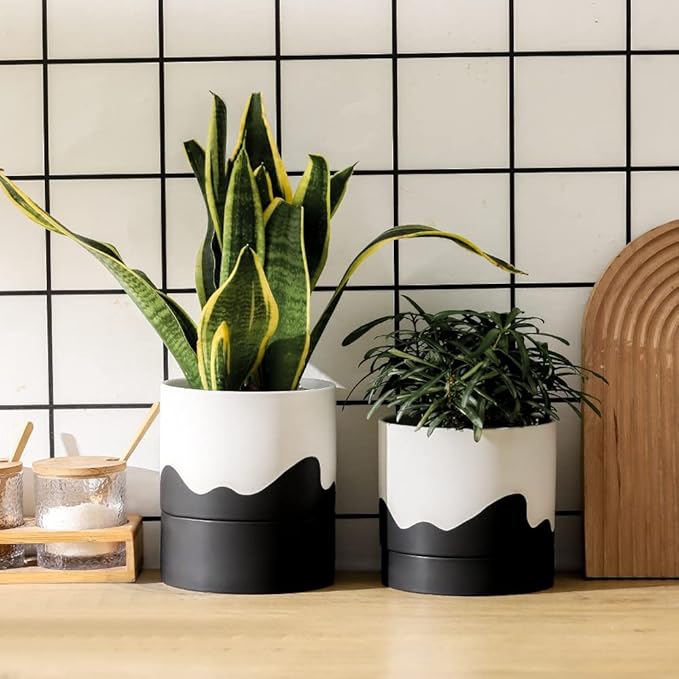 Nihow Self Watering Plant Pot: 6 Inch Ceramic Planter - Image 7