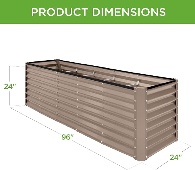 Best Choice Products 8x2x2ft Raised Outdoor Metal Garden Bed, Deep Root Box - Image 3