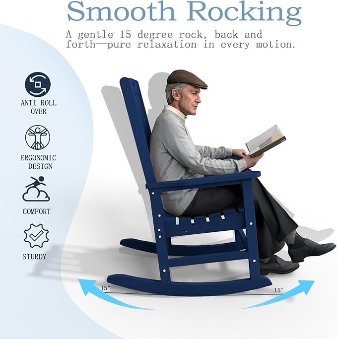 Oversized Rocking Chair Set of 4, Outdoor Rocking Chair - Image 10