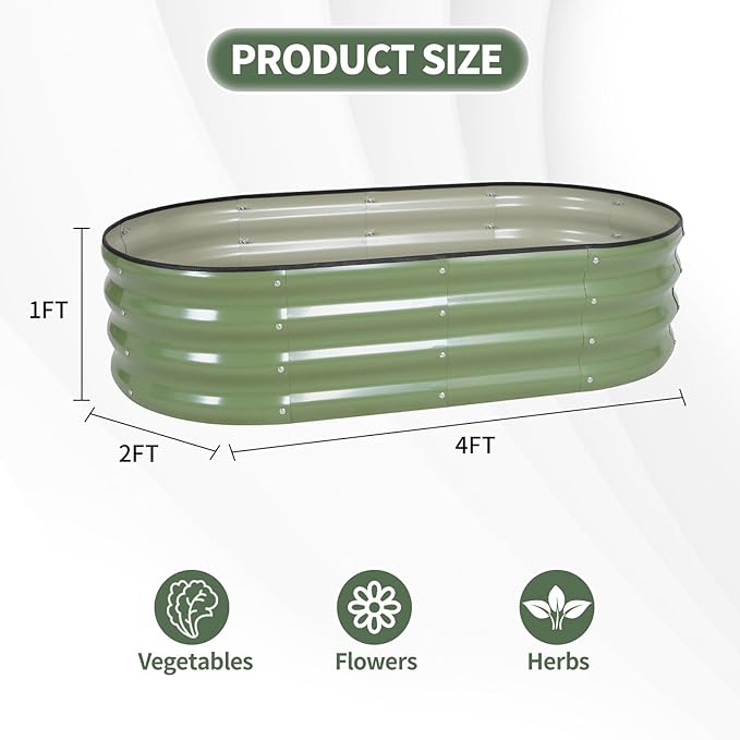 1MORE Galvanized Raised Garden Bed- Planter Garden Boxes Outdoor, Raised Beds - Image 6