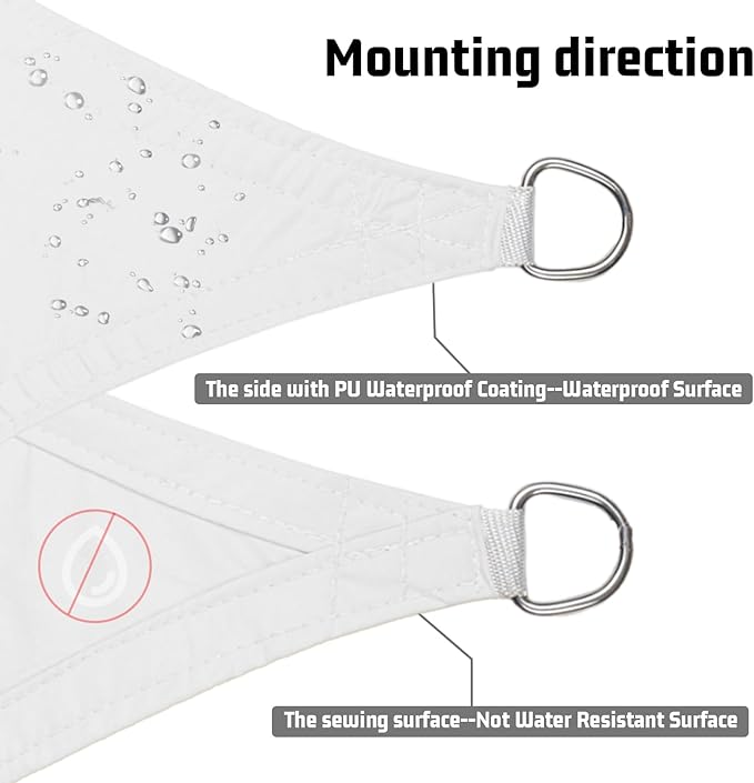 LOVE STORY Rectangle 10'x16' Waterproof Sun Shade Sail Canopy UV Block - Image 3
