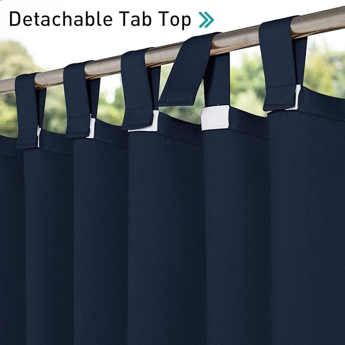 NICETOWN 2 Panels Exterior Blackout Outdoor Curtainss - Image 3