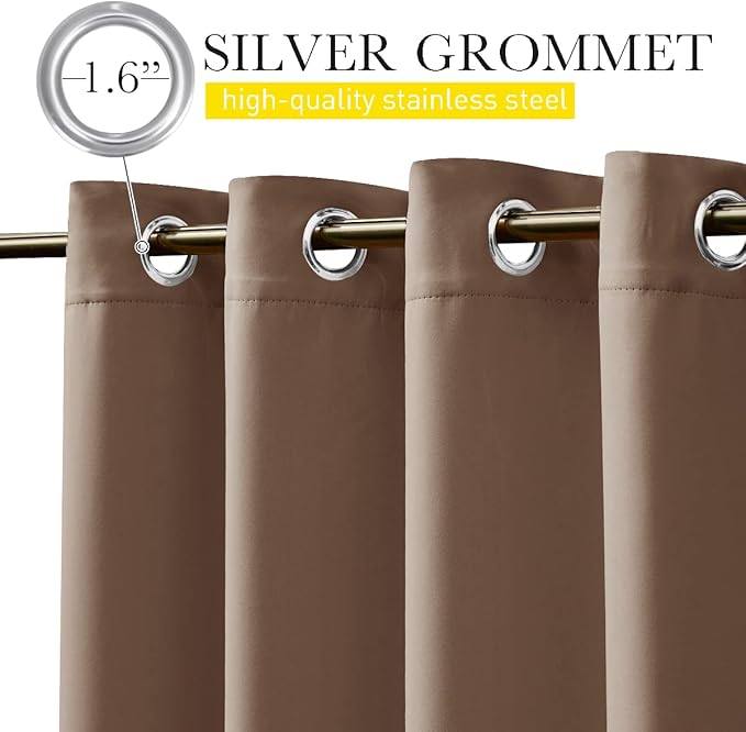 NICETOWN 2 Panels Blackout Patio Waterproof Outdoor Curtains, Thermal Insulated - Image 8