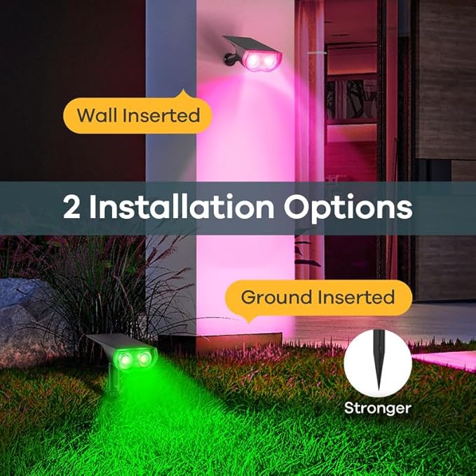 Linkind Solar Lights Outdoor Waterproof IP65, StarRay RGB Solar Spot Lights - Image 6