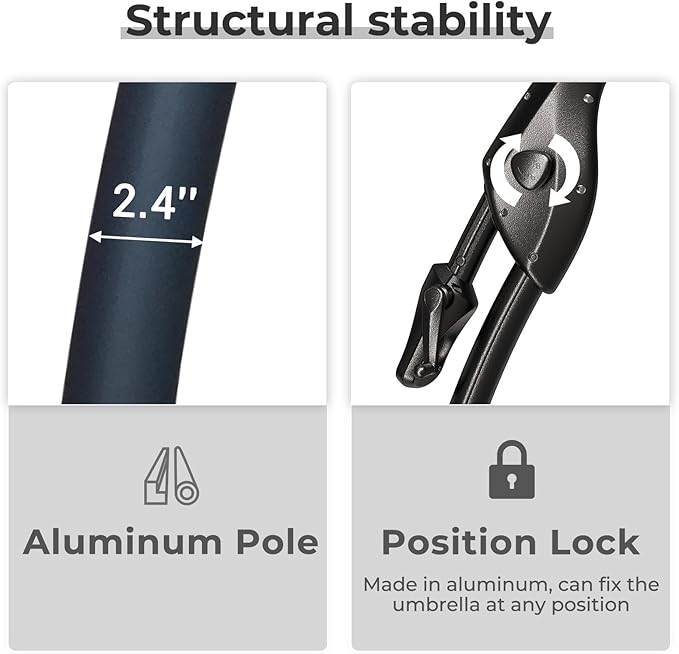 Grand patio 12FT Outdoor Cantilever Umbrella Large Round Aluminum Offset - Image 7