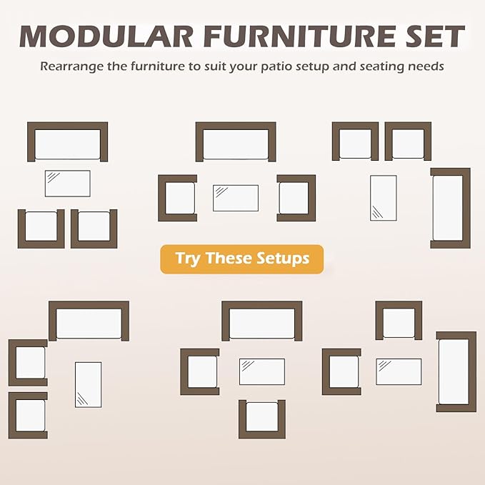 FDW | 4-Piece Patio Furniture Set | Blue | Outdoor Wicker Furniture - Image 8