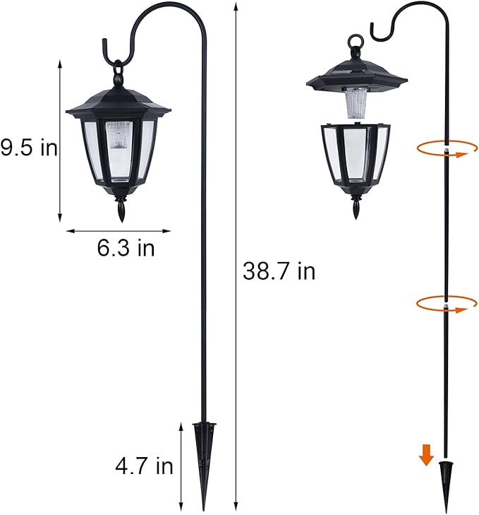Dynaming 6 Pack Solar Hanging Lights Outdoor, Solar Powered Garden Decorative - Image 3