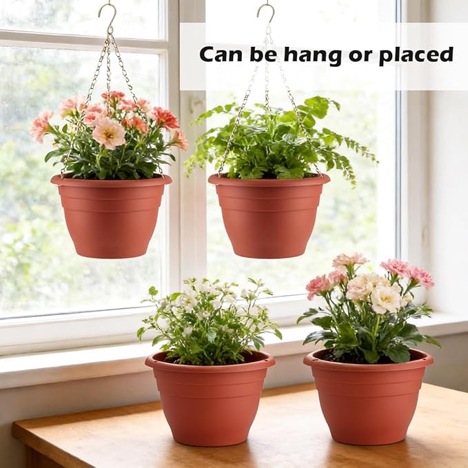 Hanging Planters 11 Inch, Self Watering Hanging Basket - Image 4