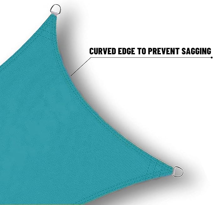 SUNNY GUARD Waterproof Sun Shade Sail 10' x 16' Turquoise Blue Rectangle UV - Image 4