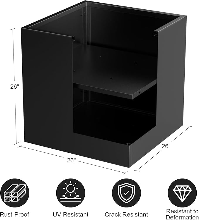 Metal Large Planter Box 26" L x 26" W x 26", Heavy Duty Tall Rectangle Outdoor - Image 2
