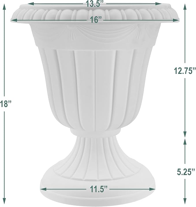 Arcadia Garden Products PL00BG Classic Traditional Plastic Urn Planter - Image 6