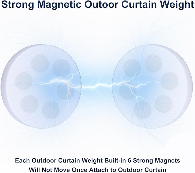 2LB Heavy Duty Outdoor Curtain Weights, Strong Magnetic Gazebo Curtain Weights - Image 3
