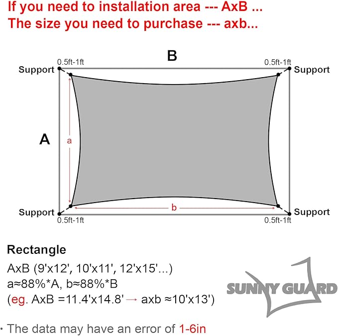 SUNNY GUARD Custom Size 16'x18' Terra Red Sun Shade Sail Rectangle UV Block - Image 2