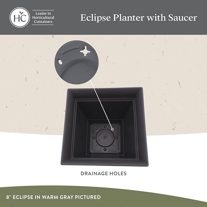 The HC Companies 6 Inch Eclipse Square Planter Pots - Image 3