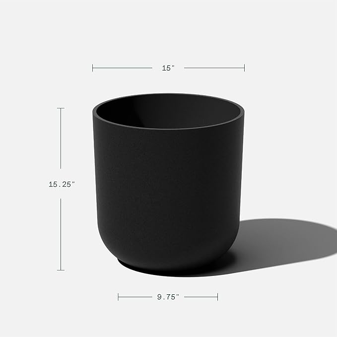 Veradek Round Black Plastic Planter Pots - Image 3
